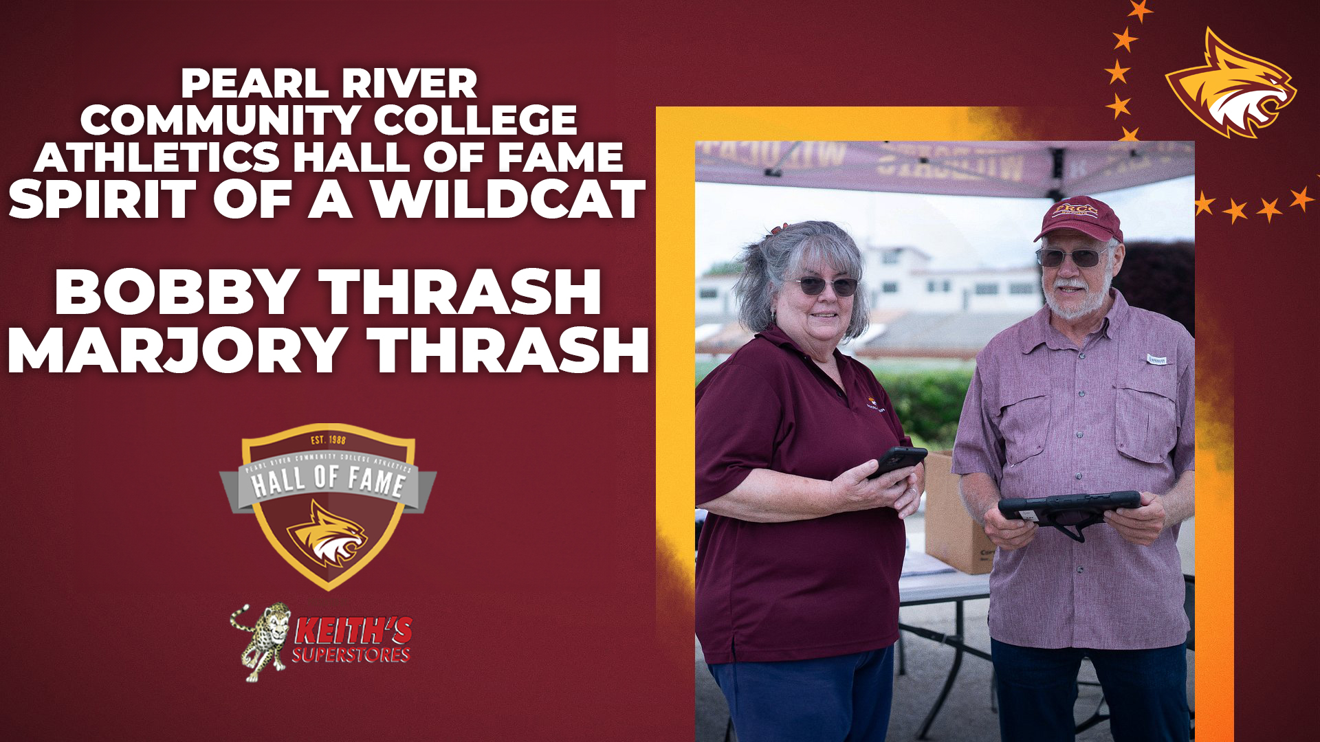 Pearl River to present Bobby and Majory Thrash with Spirit of a Wildcat award