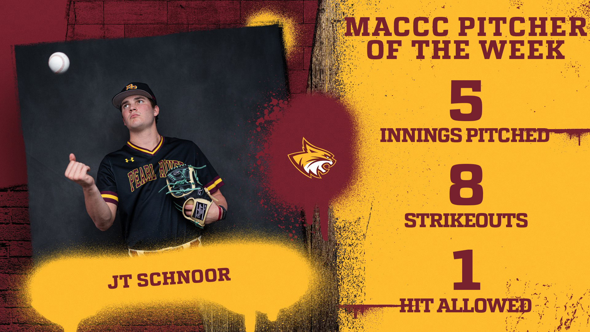 No. 3 Pearl River's JT Schnoor tabbed MACCC Pitcher of the Week