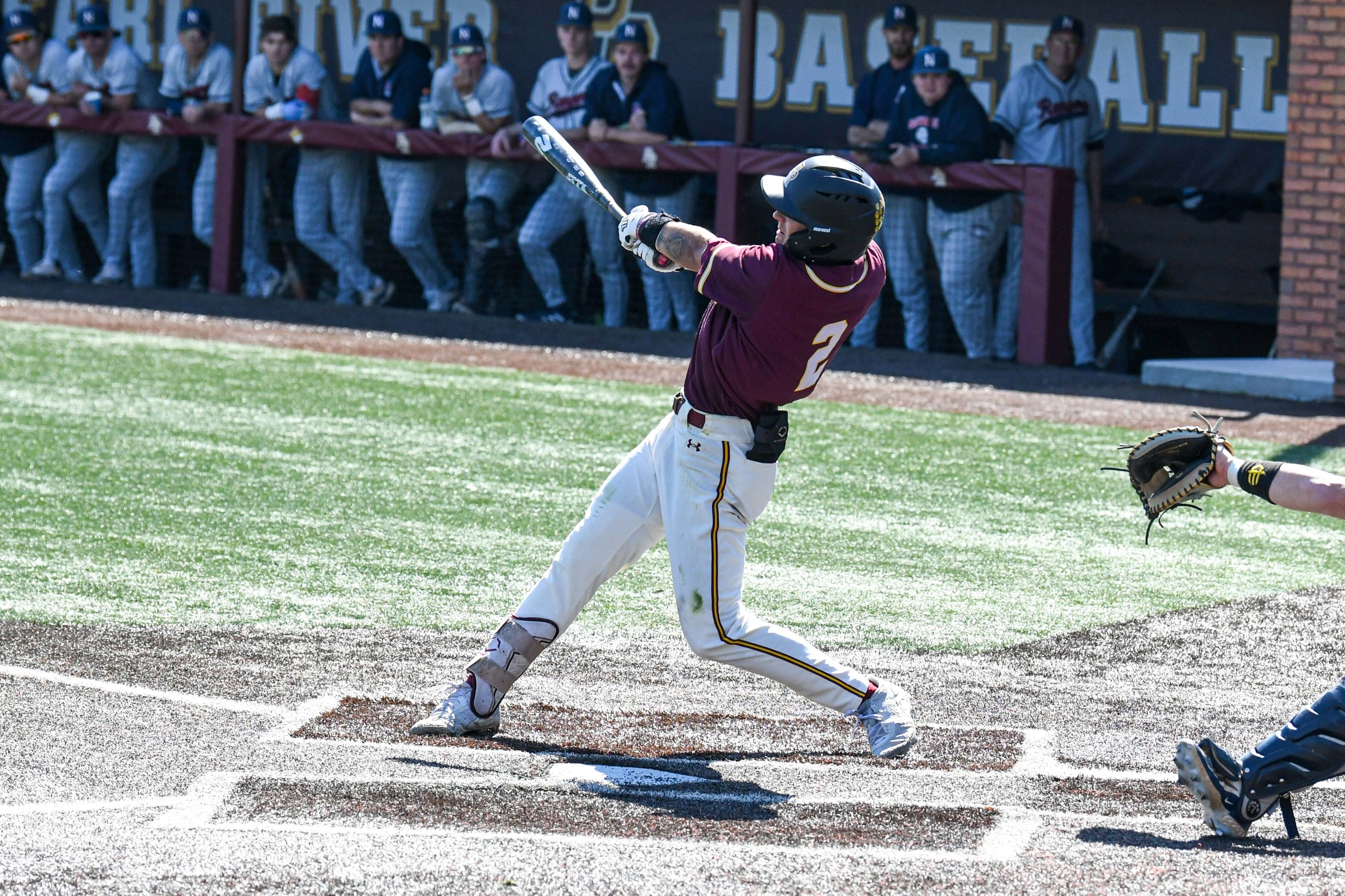 Keegan Giger (Petal) hits a home run against No. 21 Northwest (Grace Kesler/PRCC Athletics).