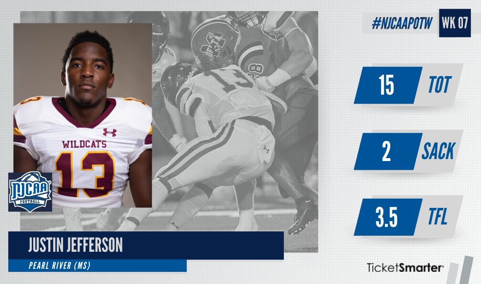 Pearl River football standout Justin Jefferson recognized by NJCAA