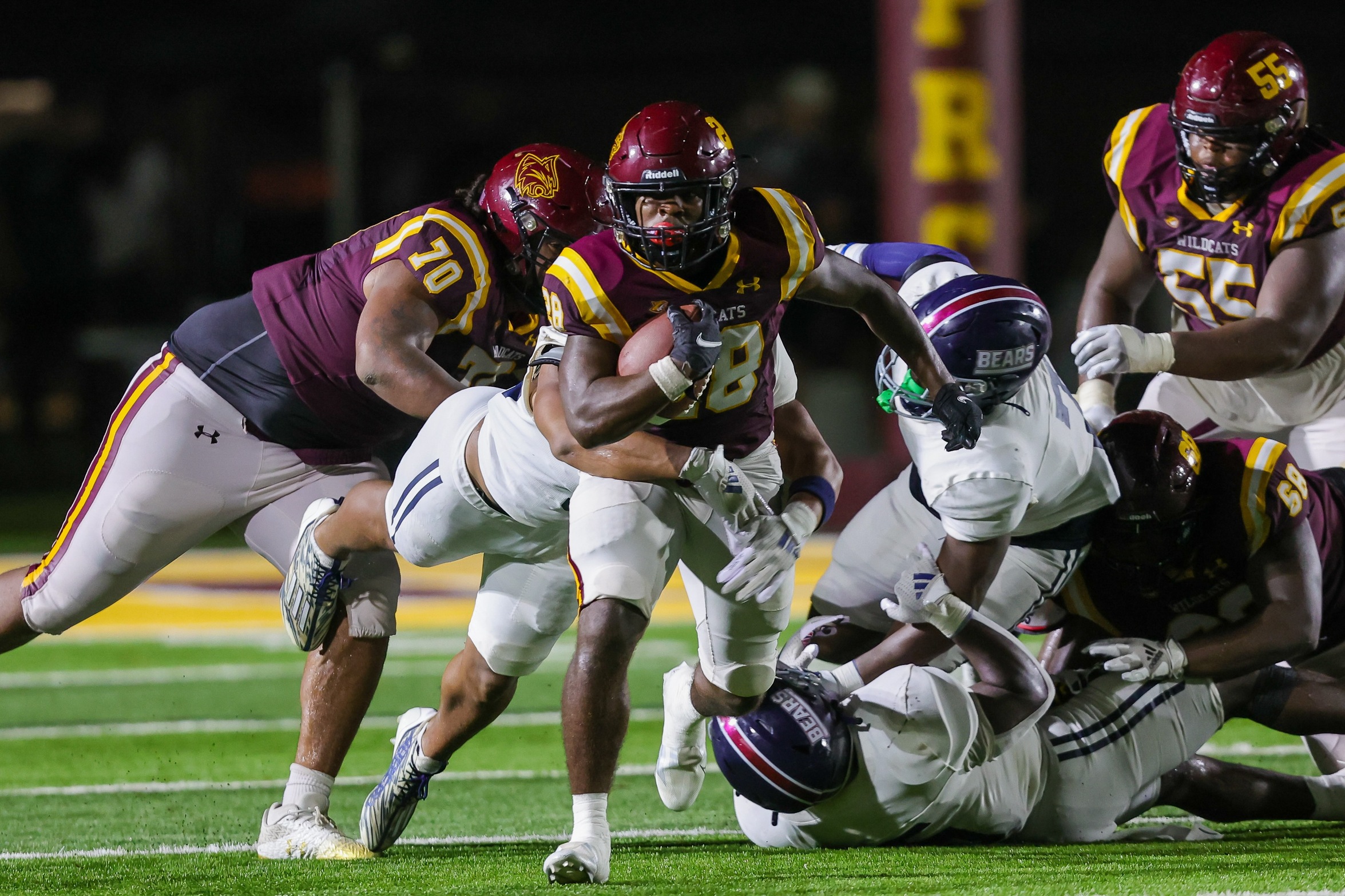 Keenan Franks break through the Southwest defensive line.
