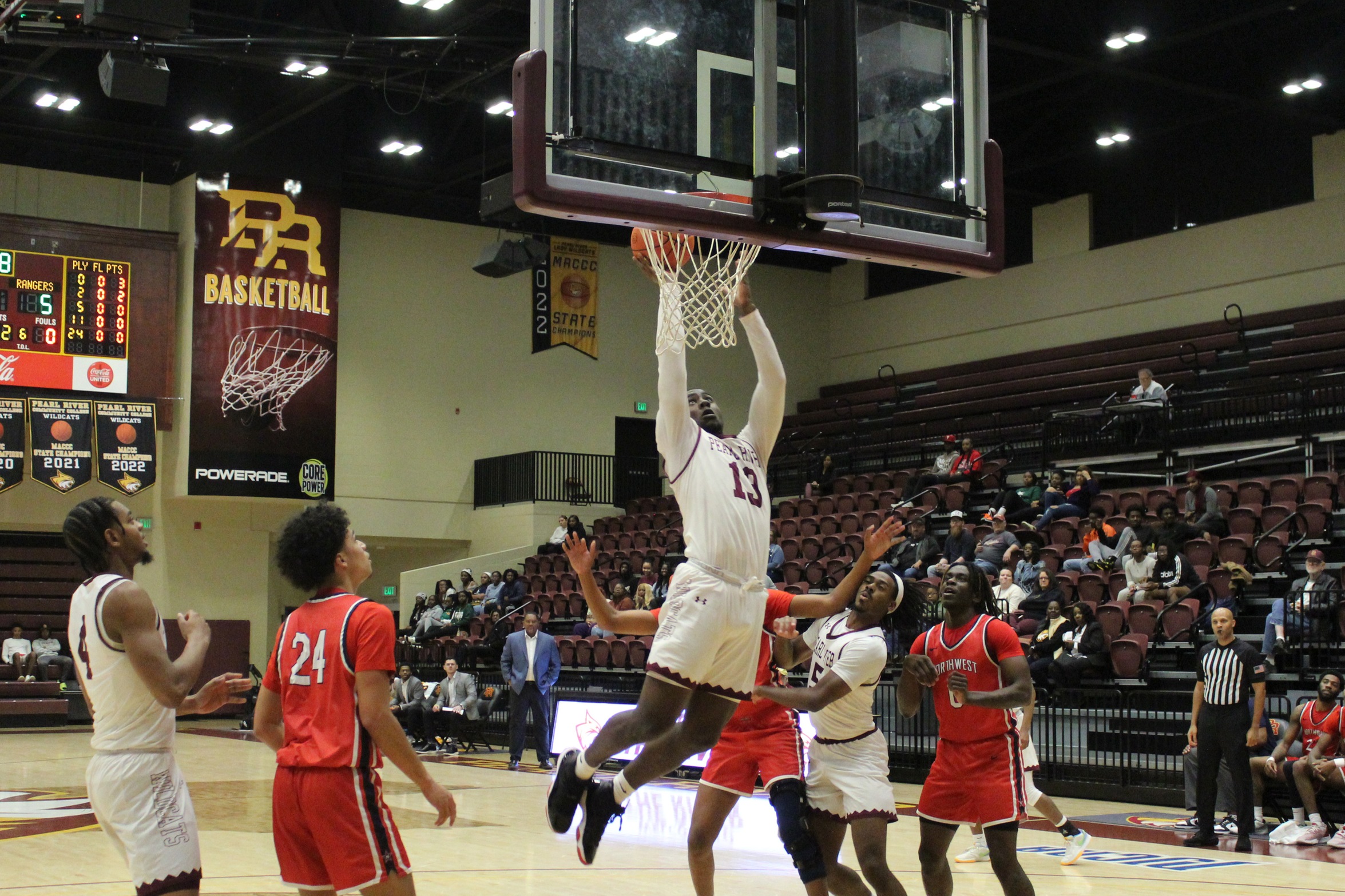 Devin Jones (Camden; Velma Jackson) goes up for a layup against Northwest (Hannah Mills/PRCCAthletics).