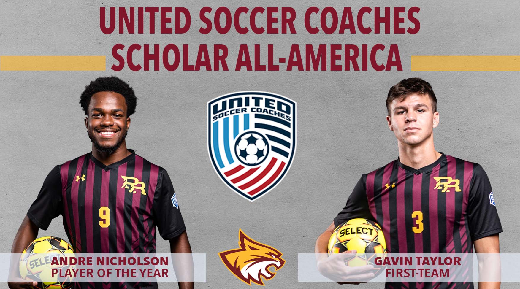 Andre Nicholson, Gavin Taylor named United Soccer Coaches Scholar All-Americans