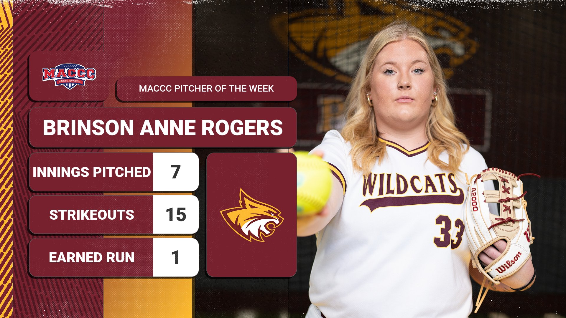 No. 9 Pearl River&rsquo;s Brinson Anne Rogers tabbed MACCC Pitcher of the Week