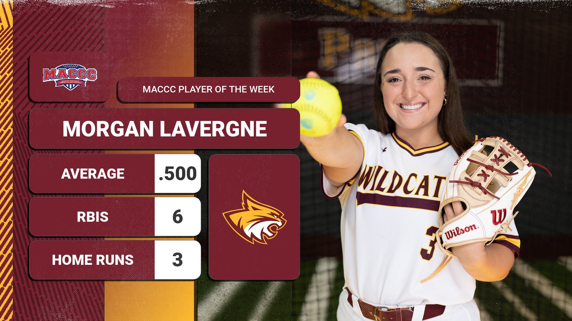 No. 9 PRCC's Morgan Lavergne earns second MACCC Player of the Week award