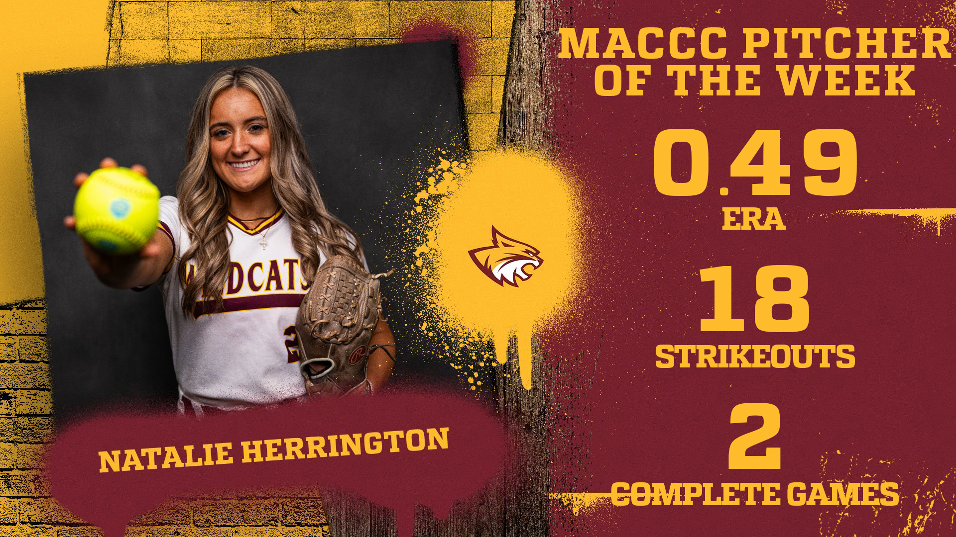 No. 6 PRCC's Natalie Herrington earns second straight MACCC Pitcher of the Week award
