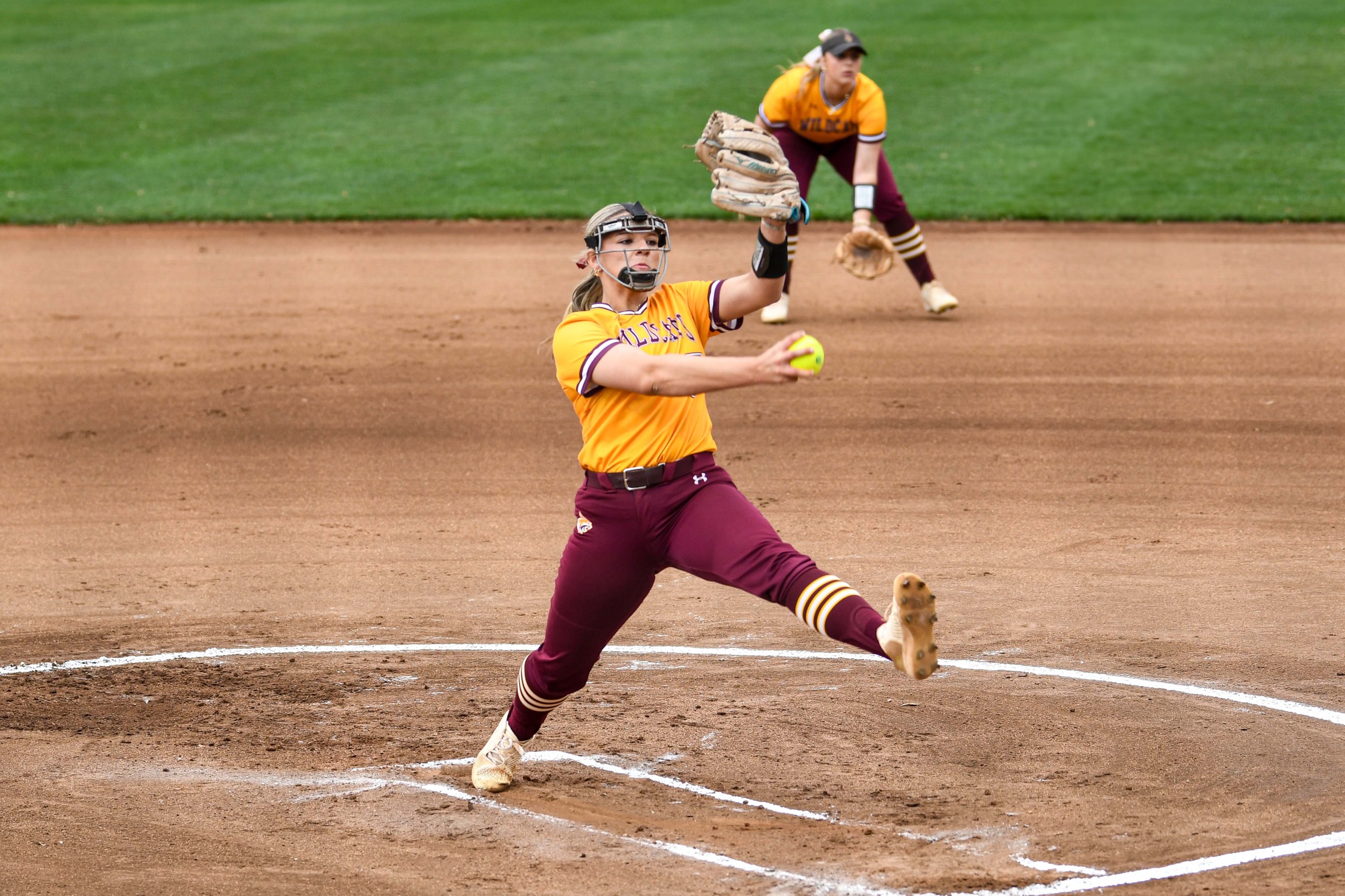 Ballard Kraft (Liberty; Amite School Center) throws a pitch in her no-hitter against No. 22 Kankakee (Melany Carrasco)