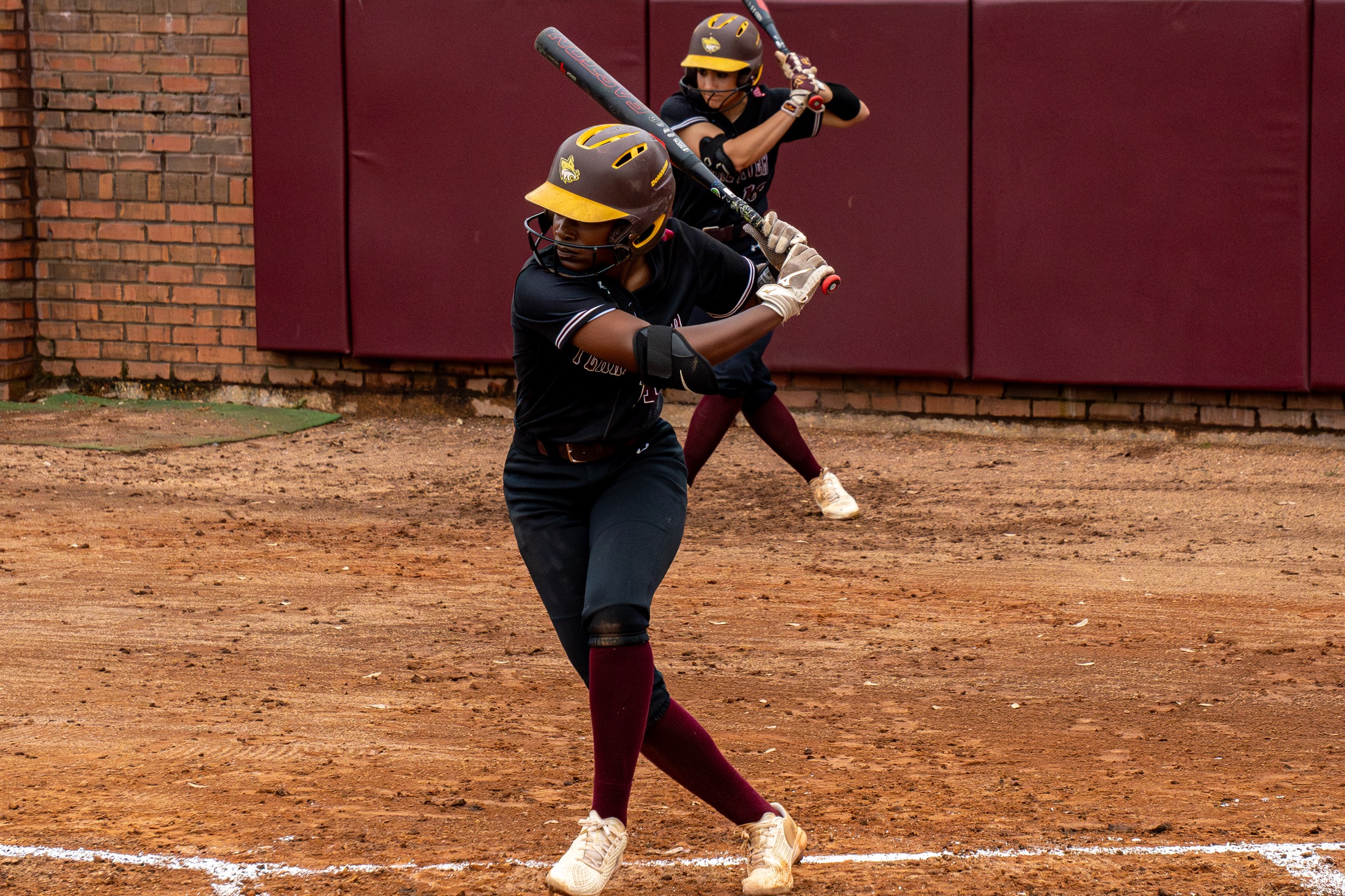 Slap-hitter Kai Goodman (New Orleans, La.; John Curtis) prepares for a pitch (Karisa Watkins/PRCC Athletics).