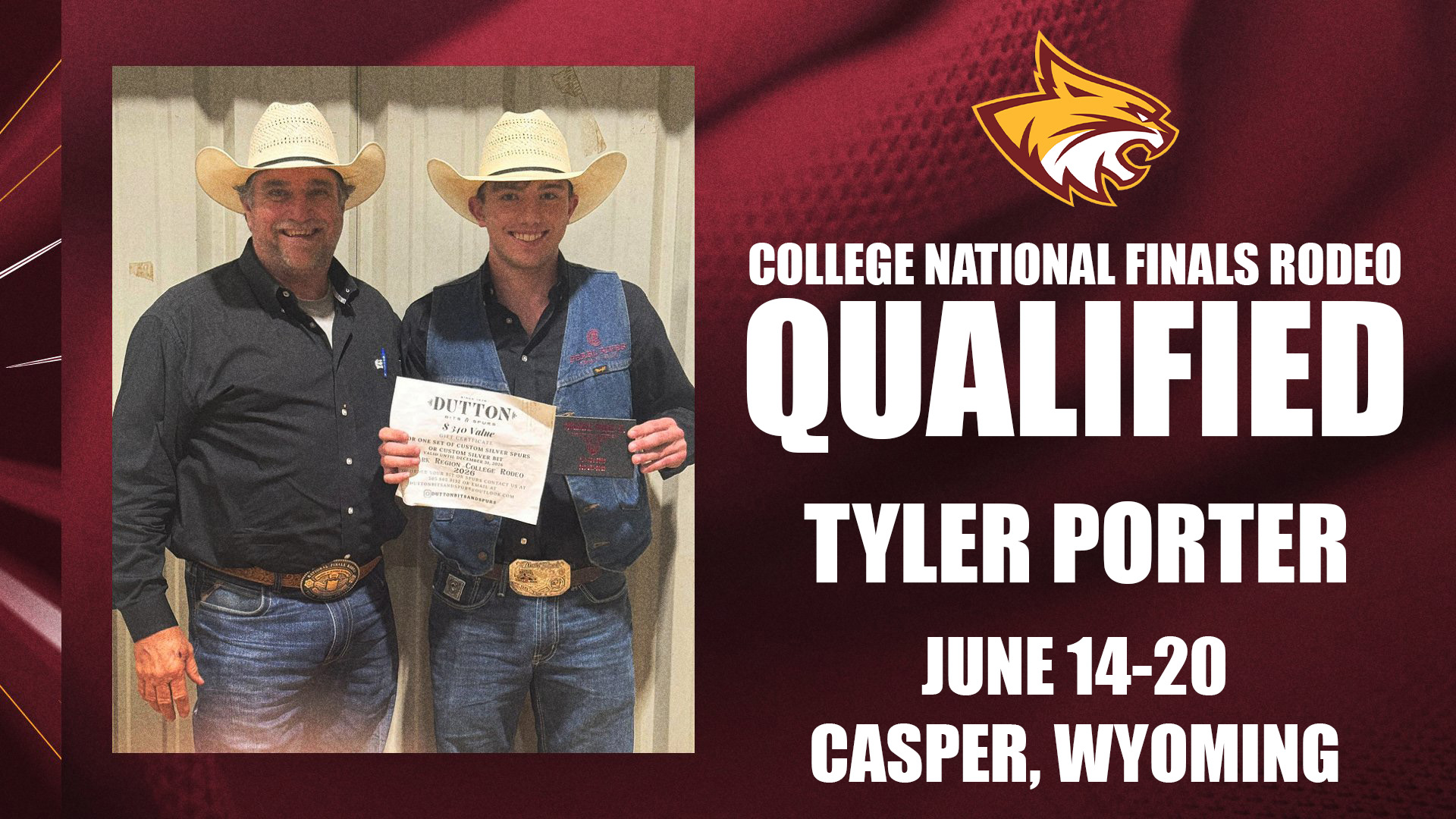 Tyler Porter qualifies for College National Finals Rodeo