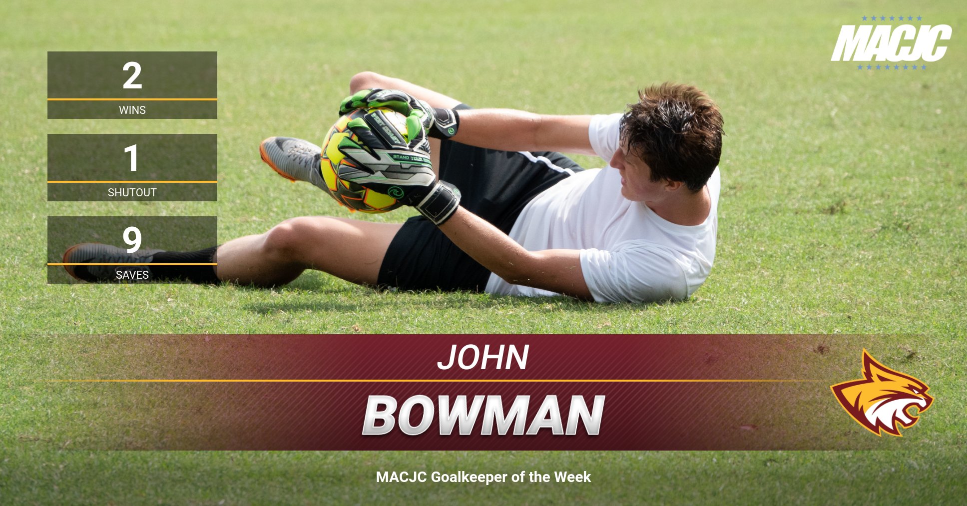 Pearl River&rsquo;s John Bowman named MACJC Goalkeeper of the Week