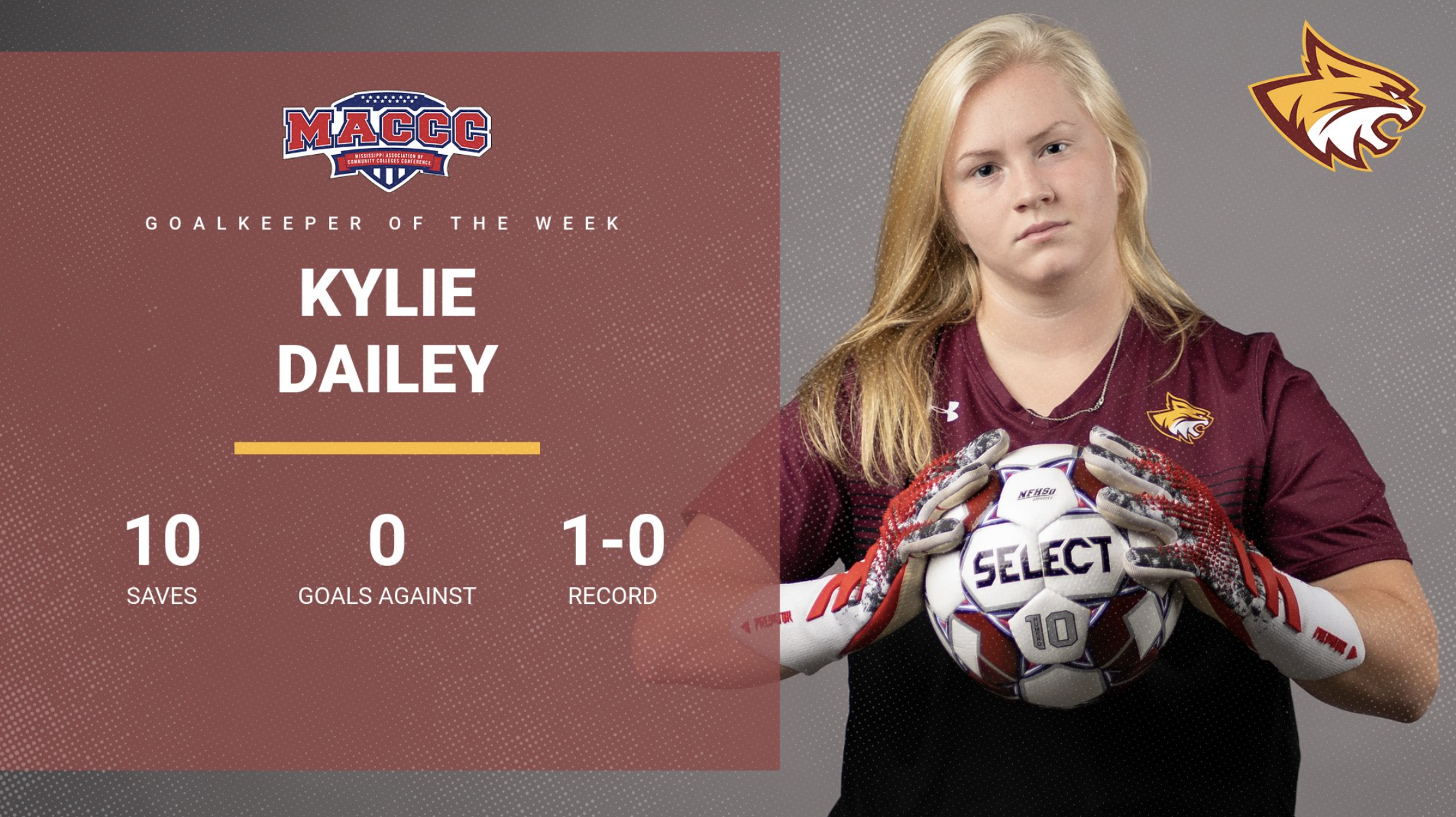 Pearl River's Kylie Dailey named MACCC Goalkeeper of the Week