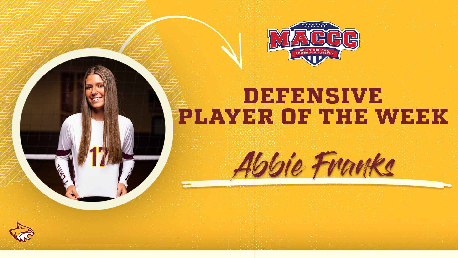 Pearl River's Abbie Franks tabbed Defensive Player of the Week by MACCC